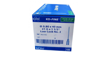 Injekční jehla KD-Fine 1 1/2&quot;  100 ks 21G 0,8 x 40 -  zelená